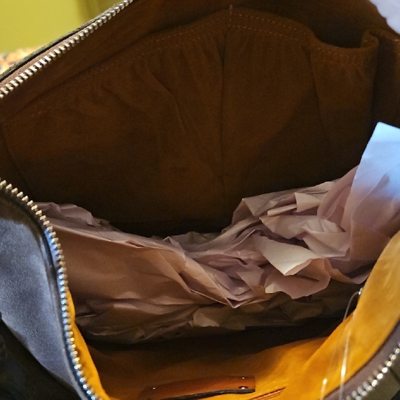 Patricia Nash Beautiful Brown Suede Hobo Bag with Tassels - Picture 13 of 15